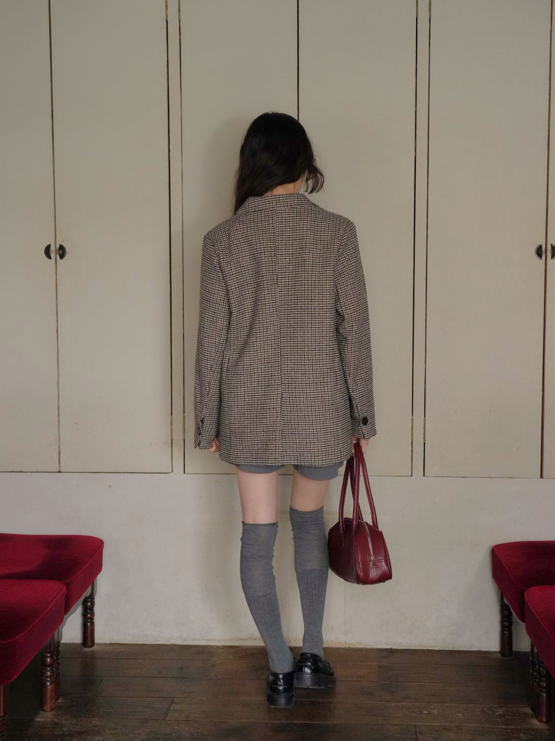 houndstooth oversized jacket