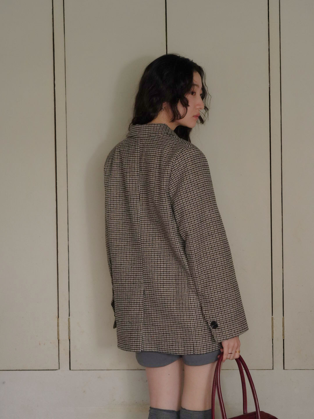 houndstooth oversized jacket