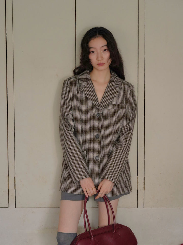 houndstooth oversized jacket