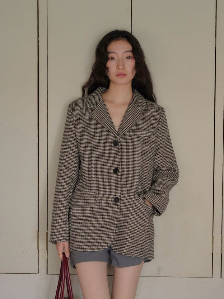 houndstooth oversized jacket