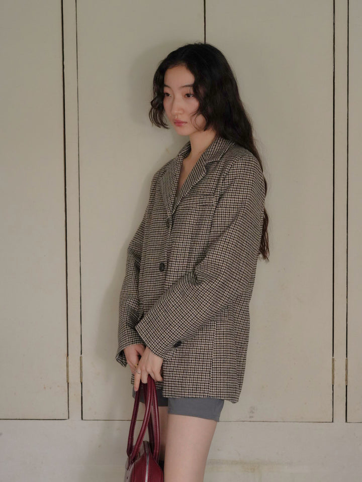 houndstooth oversized jacket
