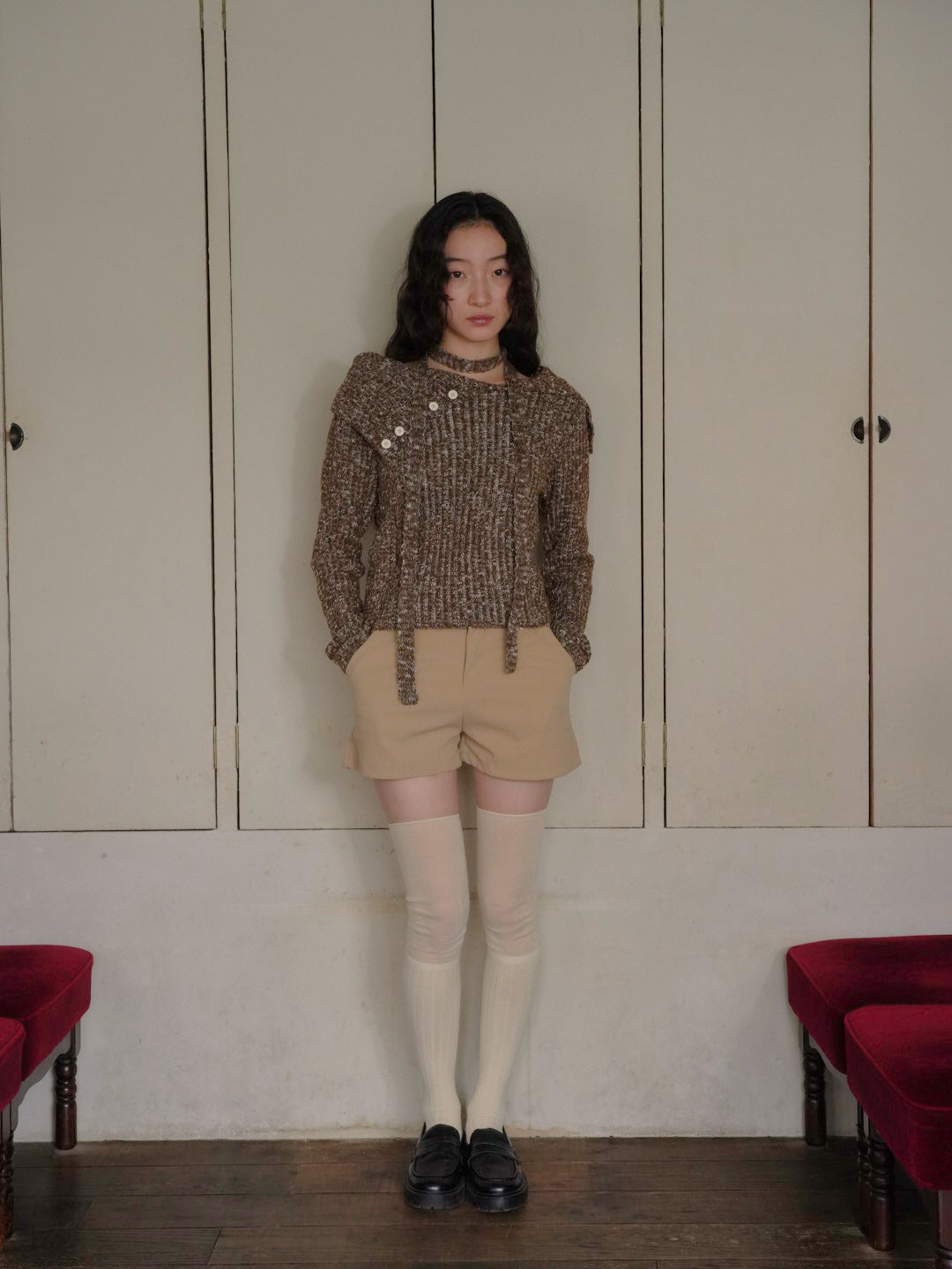 ベルト付き タックショートパンツ 大人カジュアル レディース Uenui