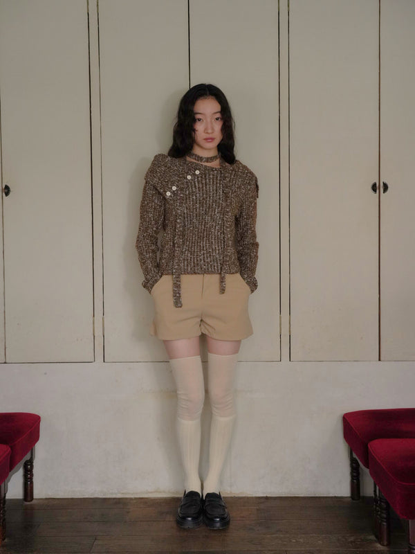 ベルト付き タックショートパンツ 大人カジュアル レディース Uenui