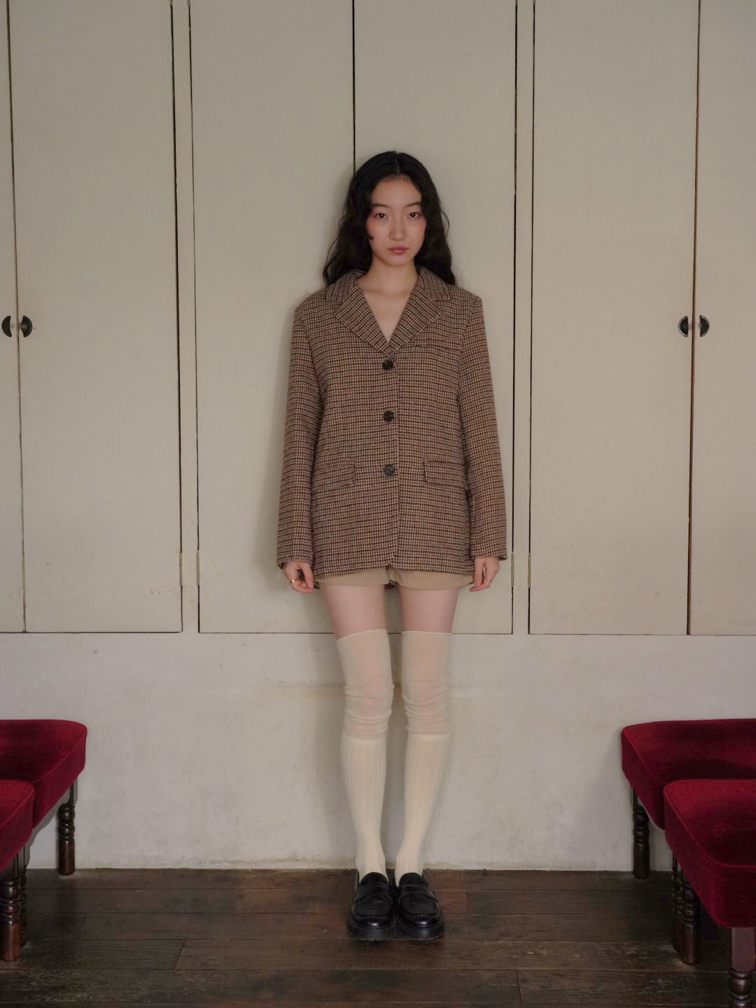 houndstooth oversized jacket