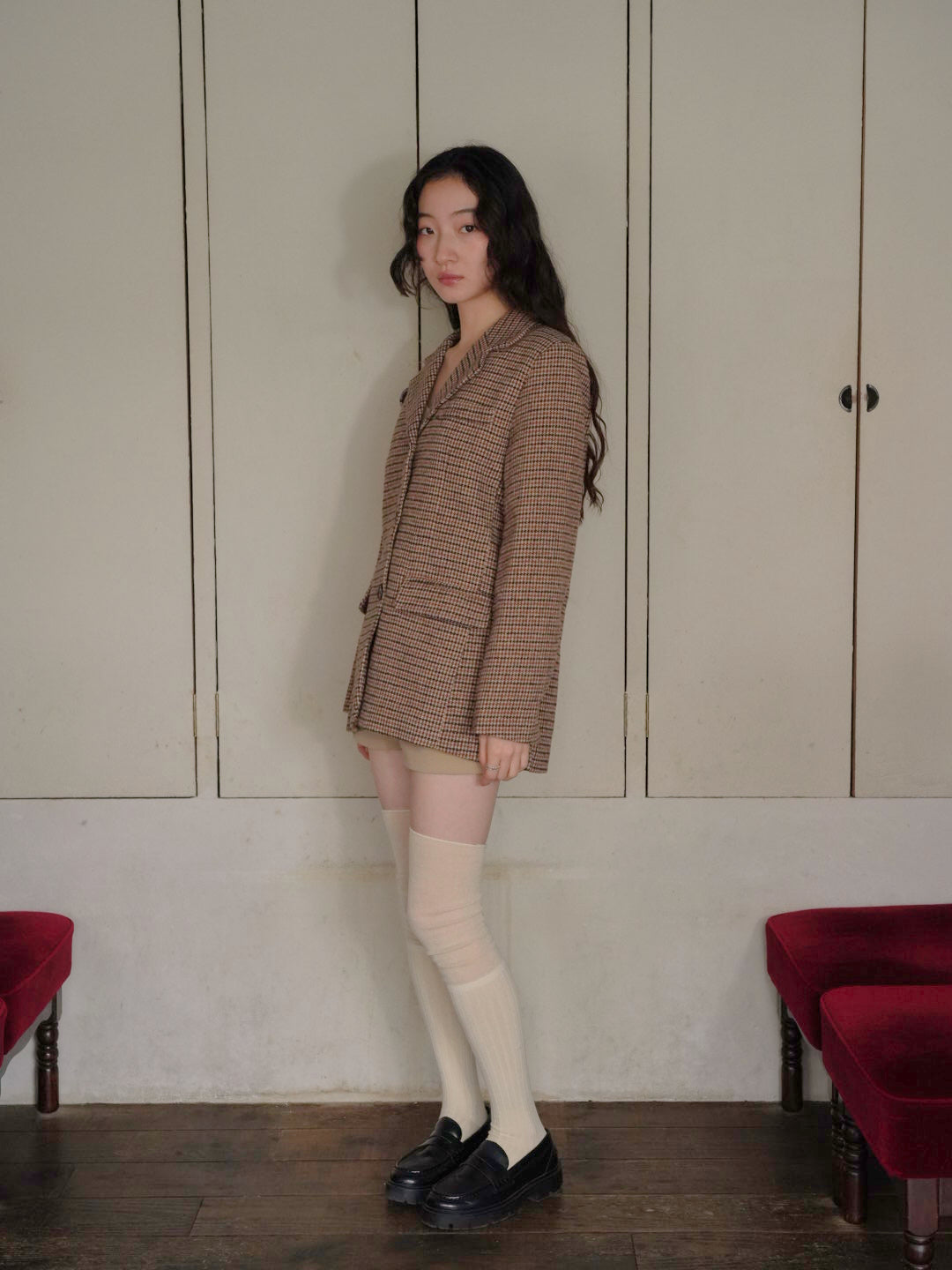 houndstooth oversized jacket