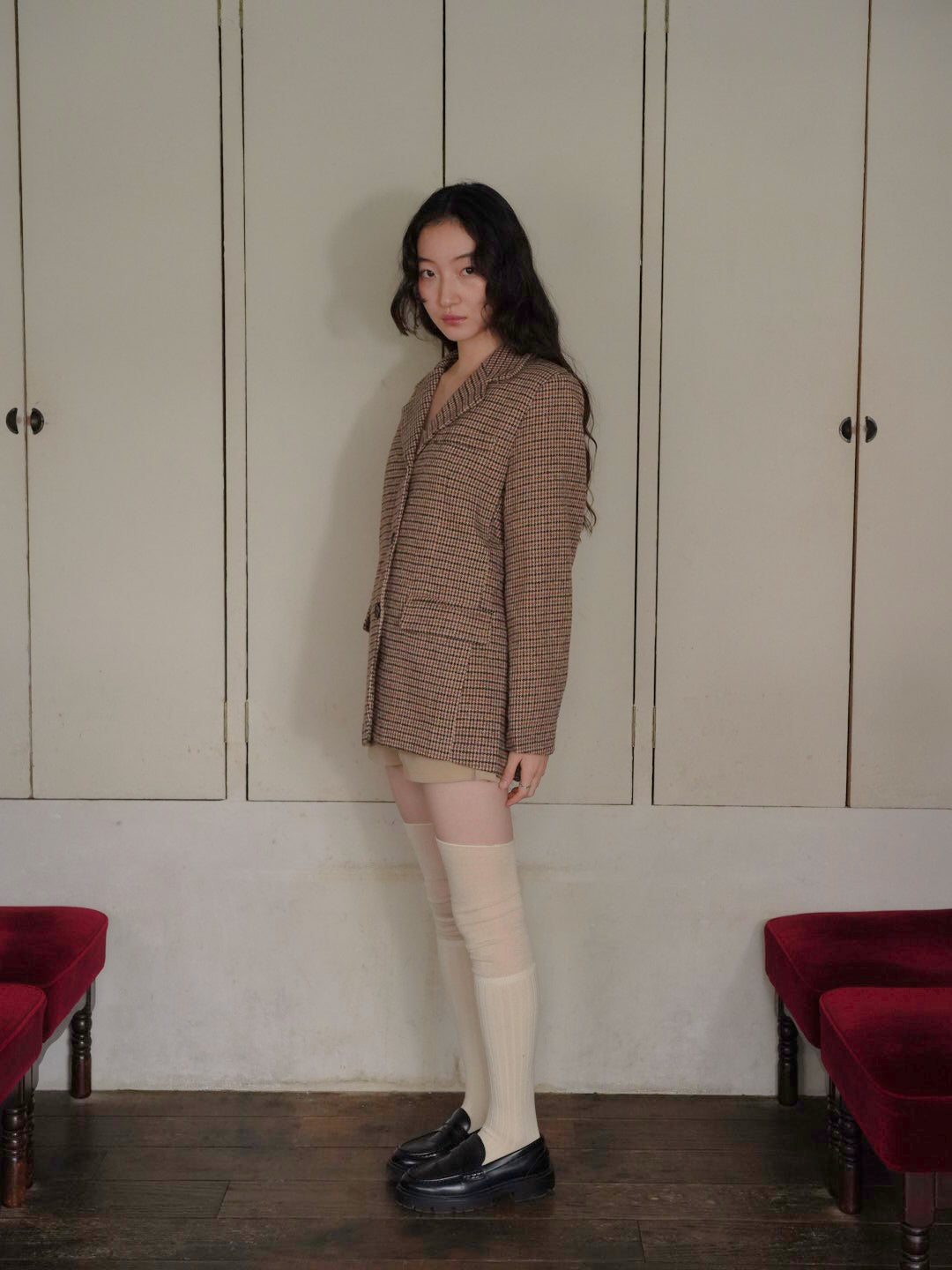 houndstooth oversized jacket