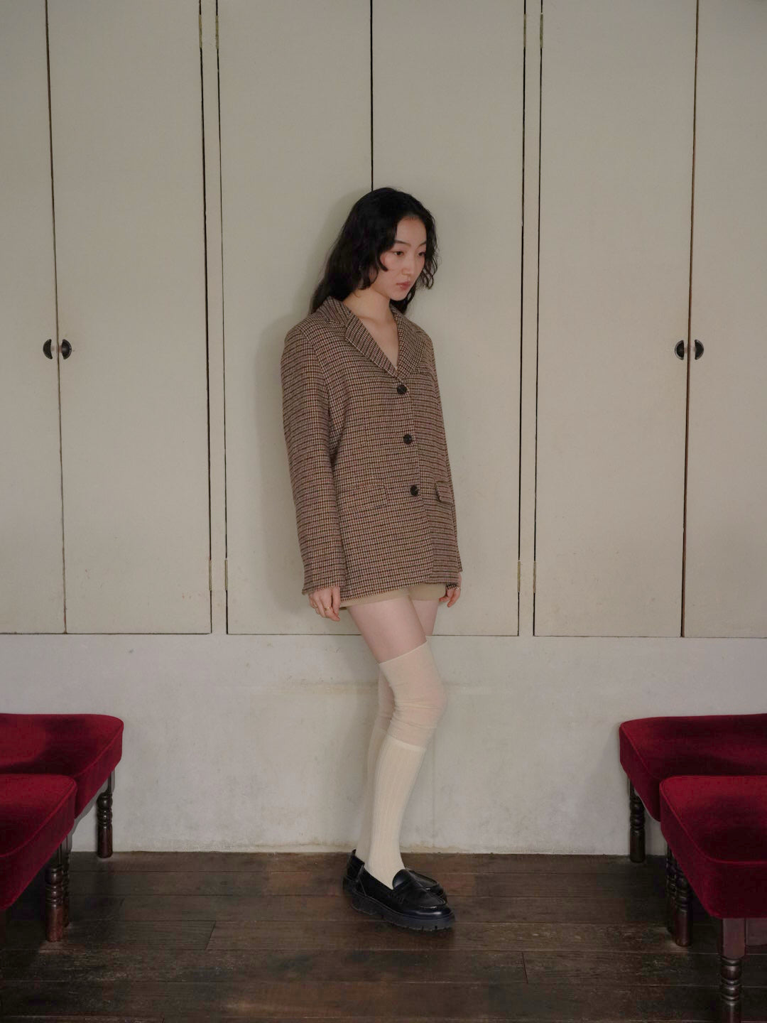 houndstooth oversized jacket