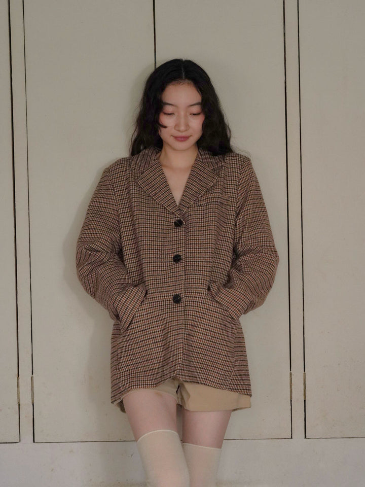 houndstooth oversized jacket