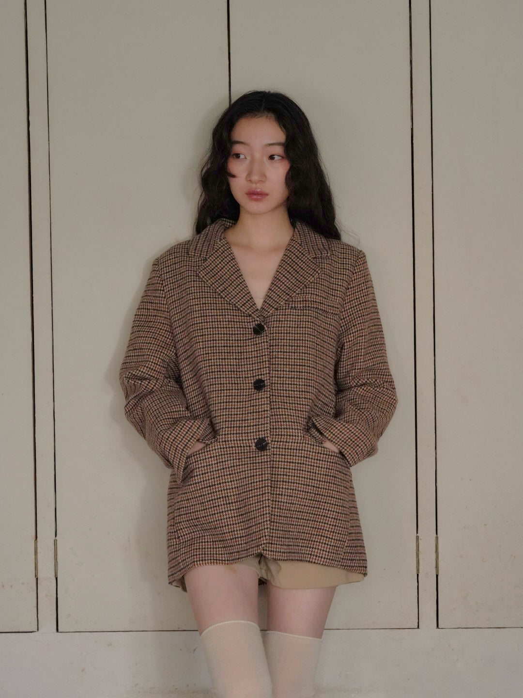 houndstooth oversized jacket