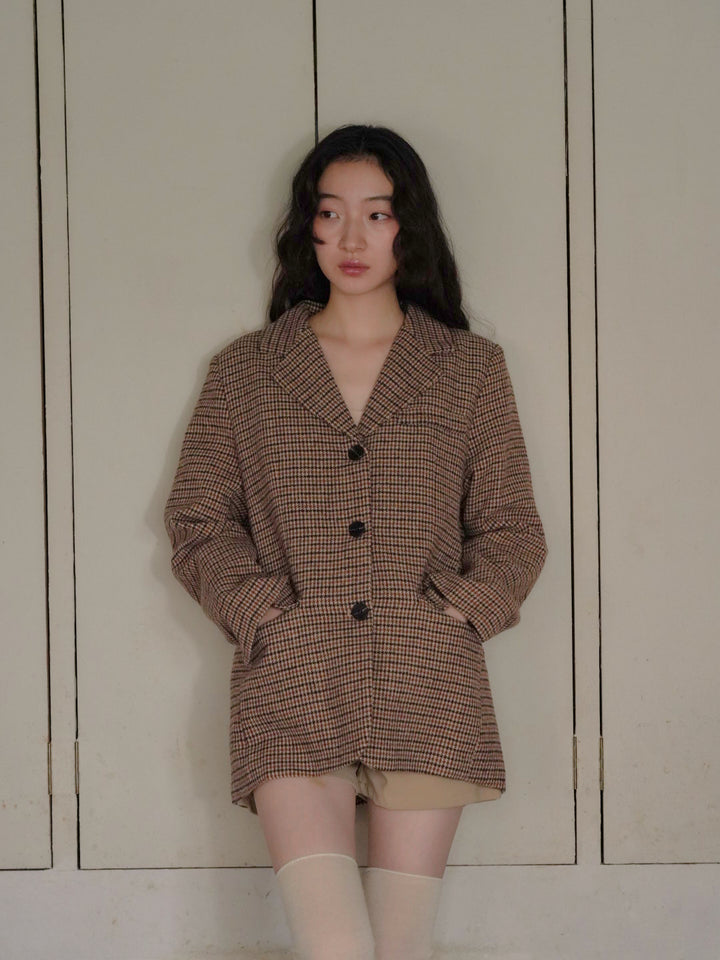houndstooth oversized jacket