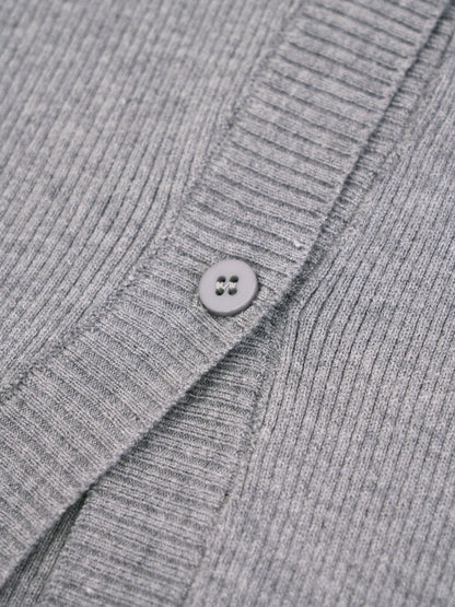 diagonal button knit cardigan