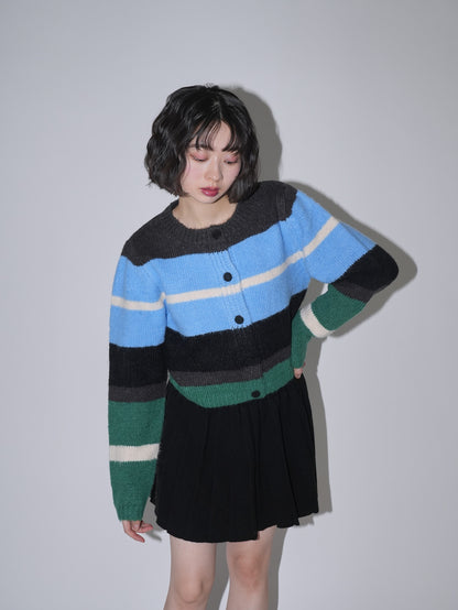 multi border knit cardigan