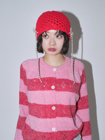 ribbon charm beanie