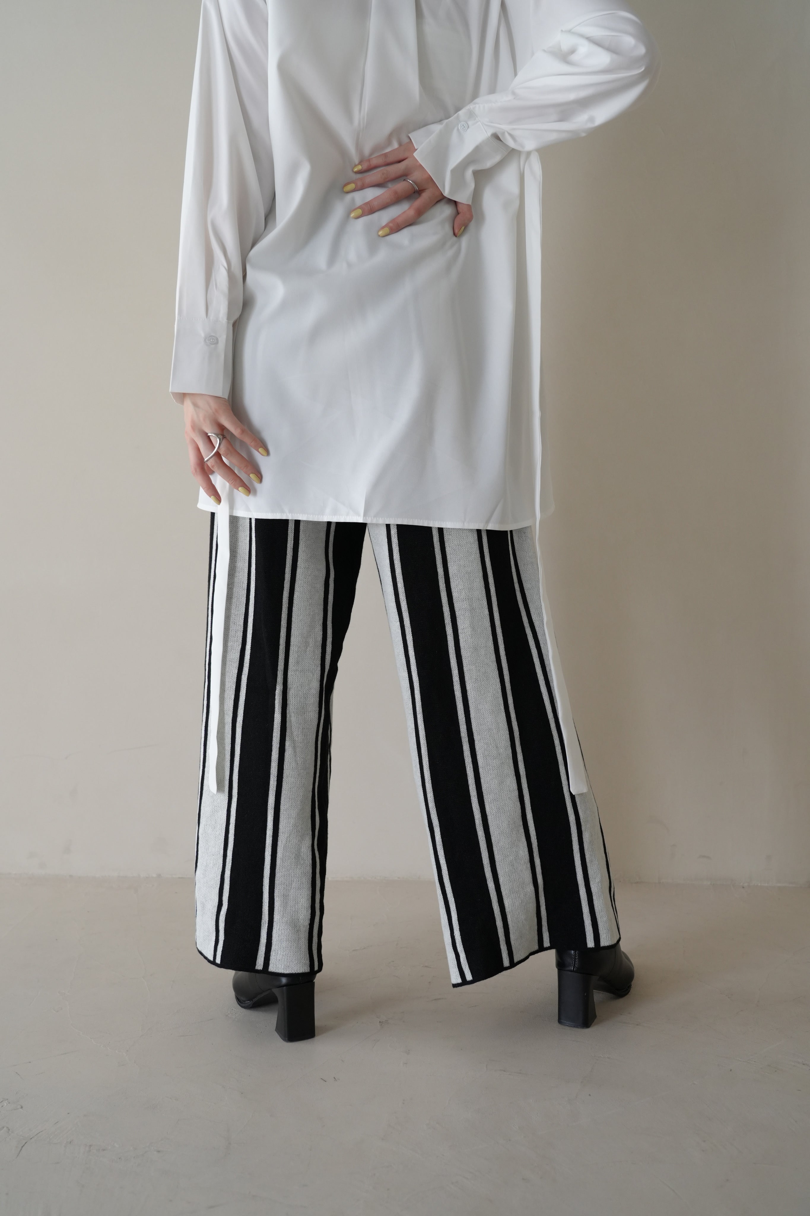 stripe wide pants
