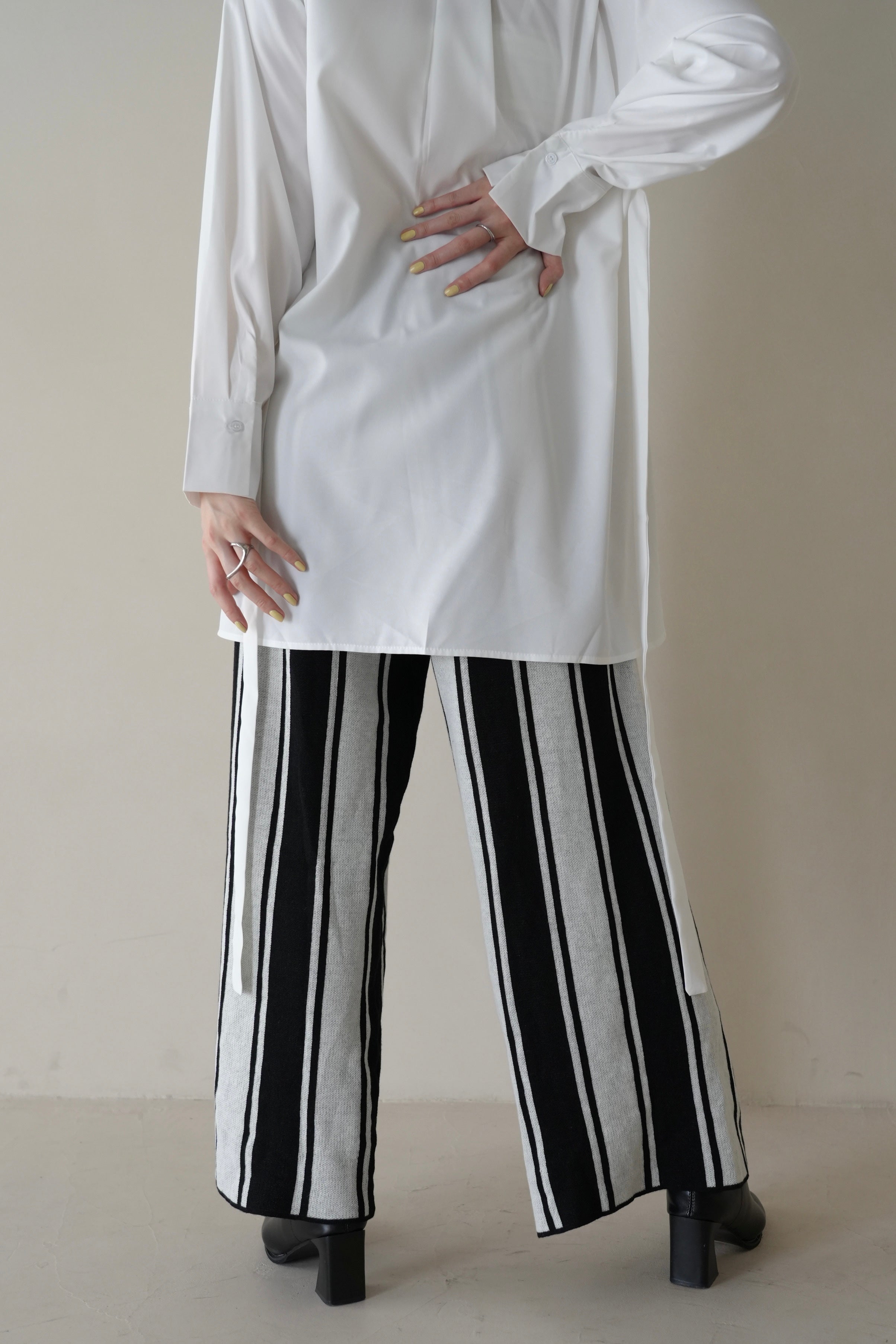 stripe wide pants