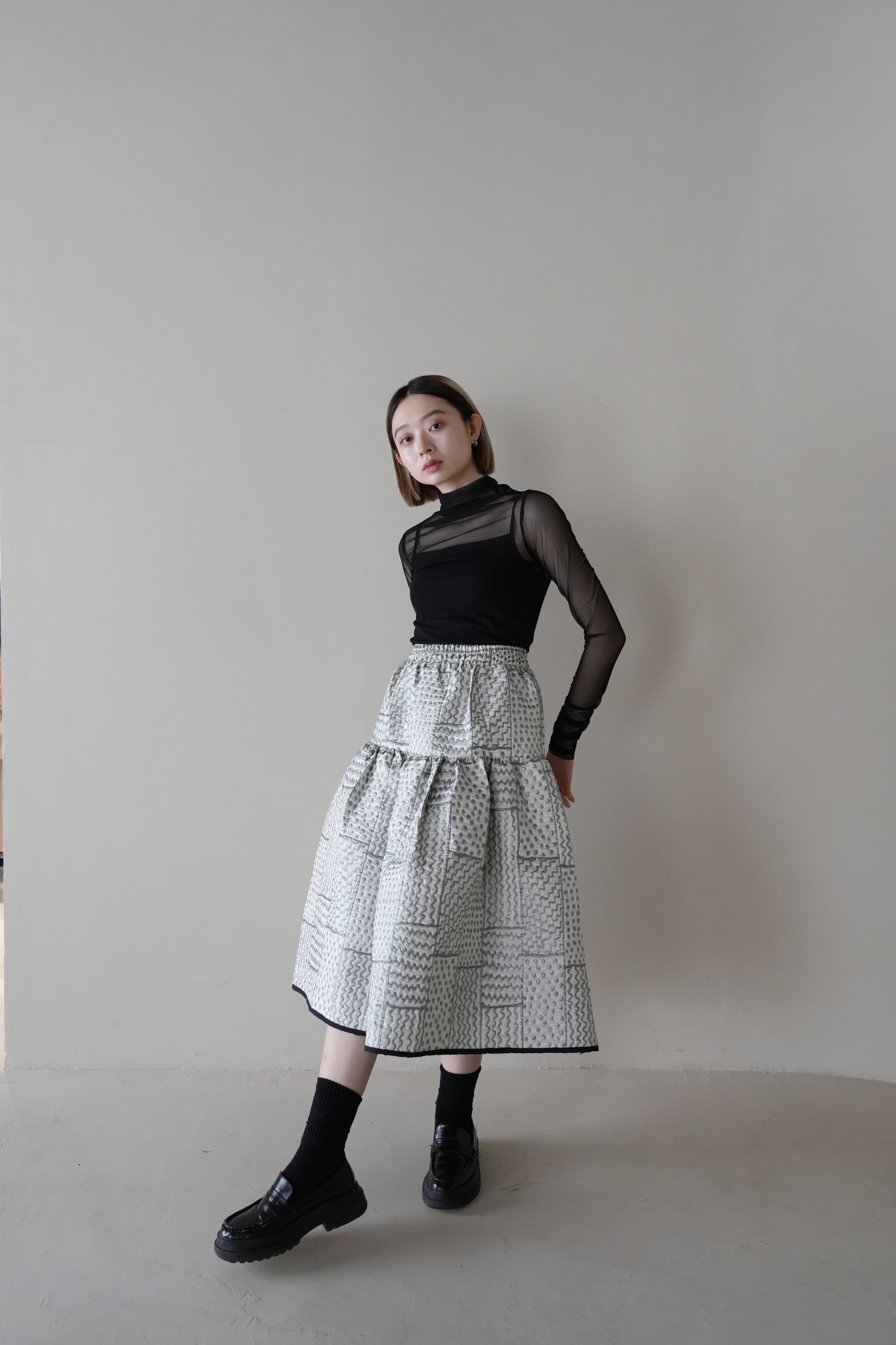 pattern volume skirt
