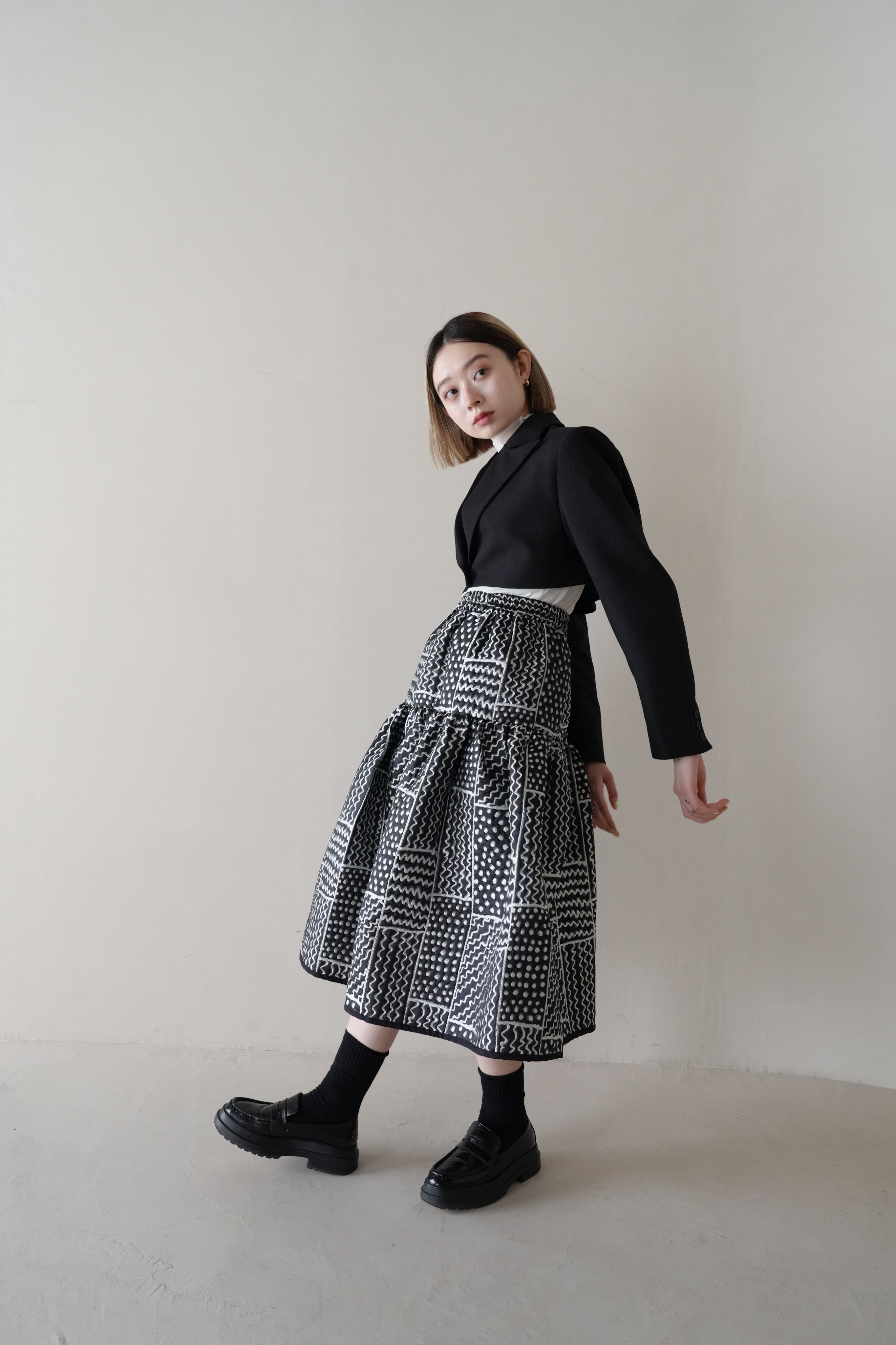 pattern volume skirt