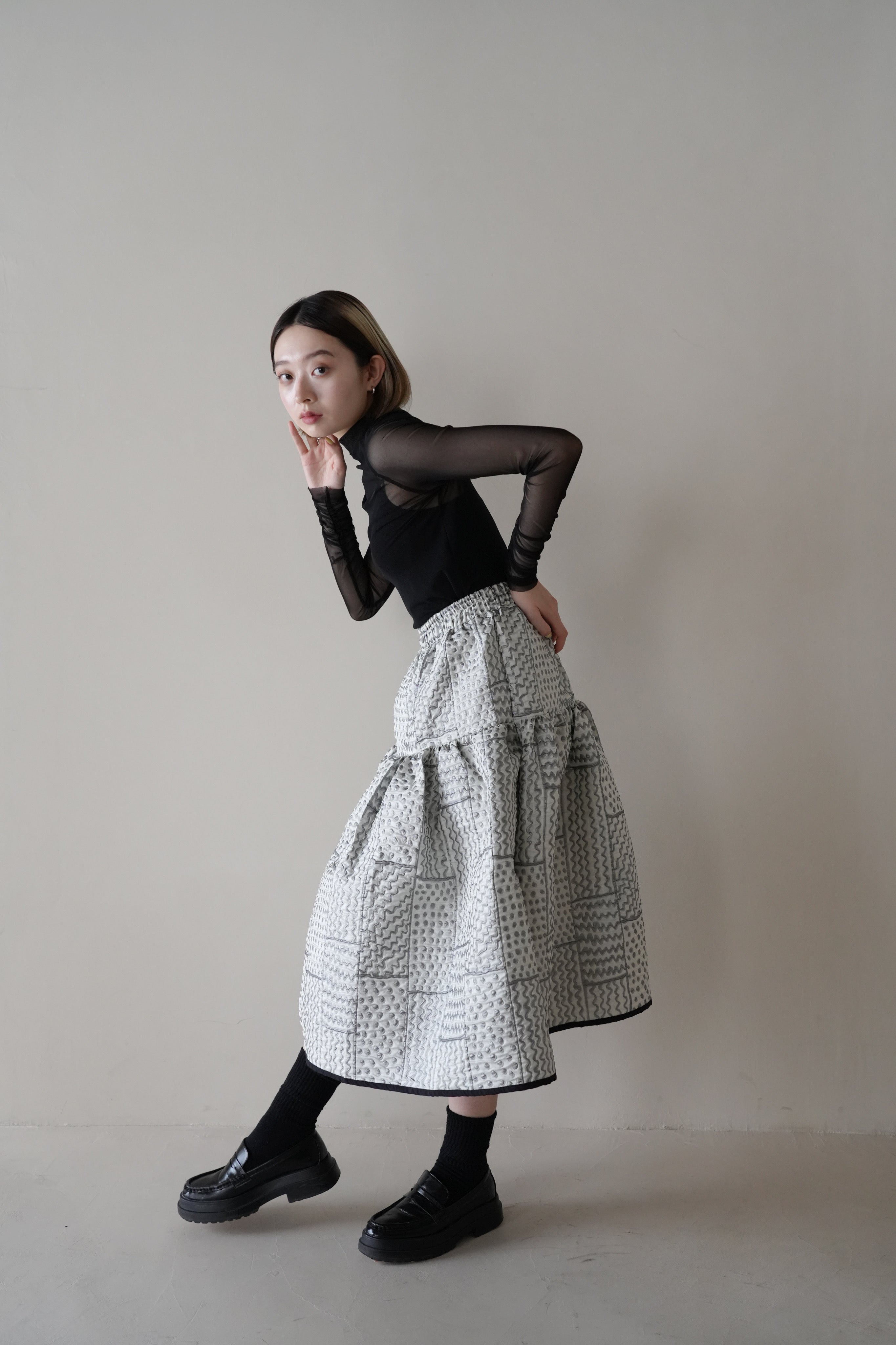 pattern volume skirt