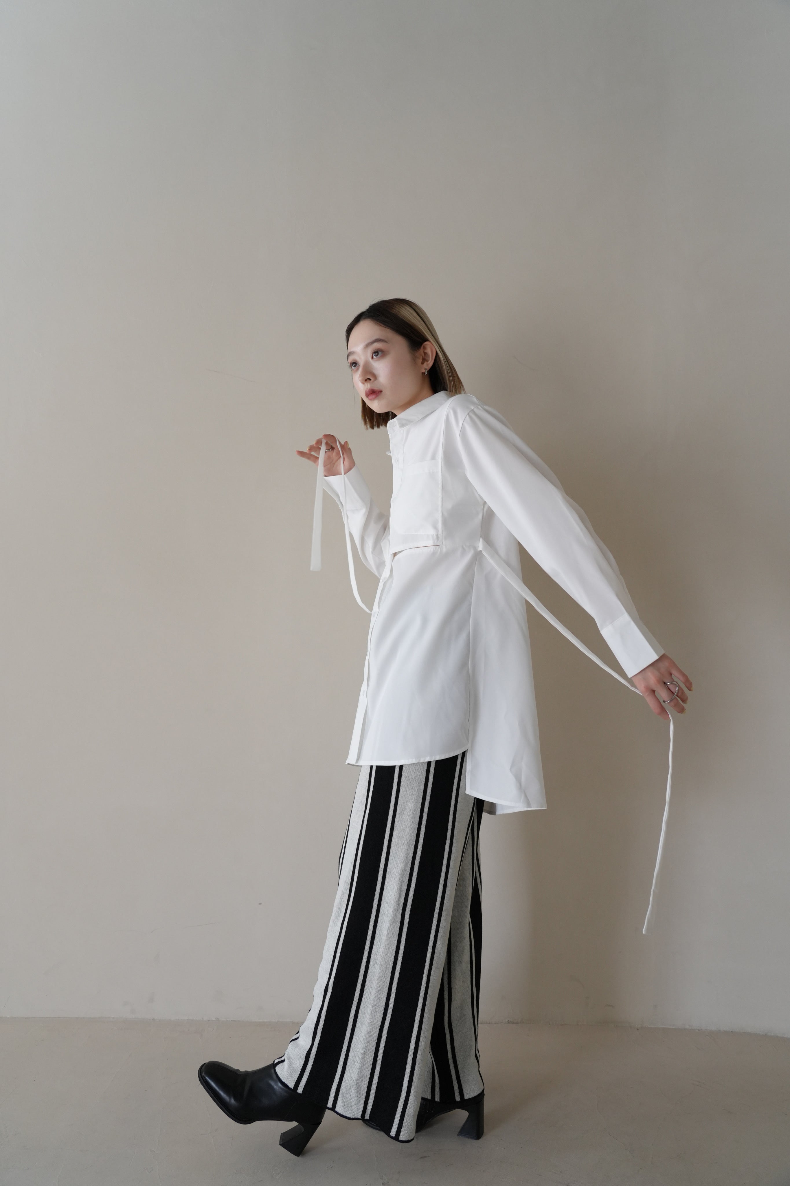 stripe wide pants