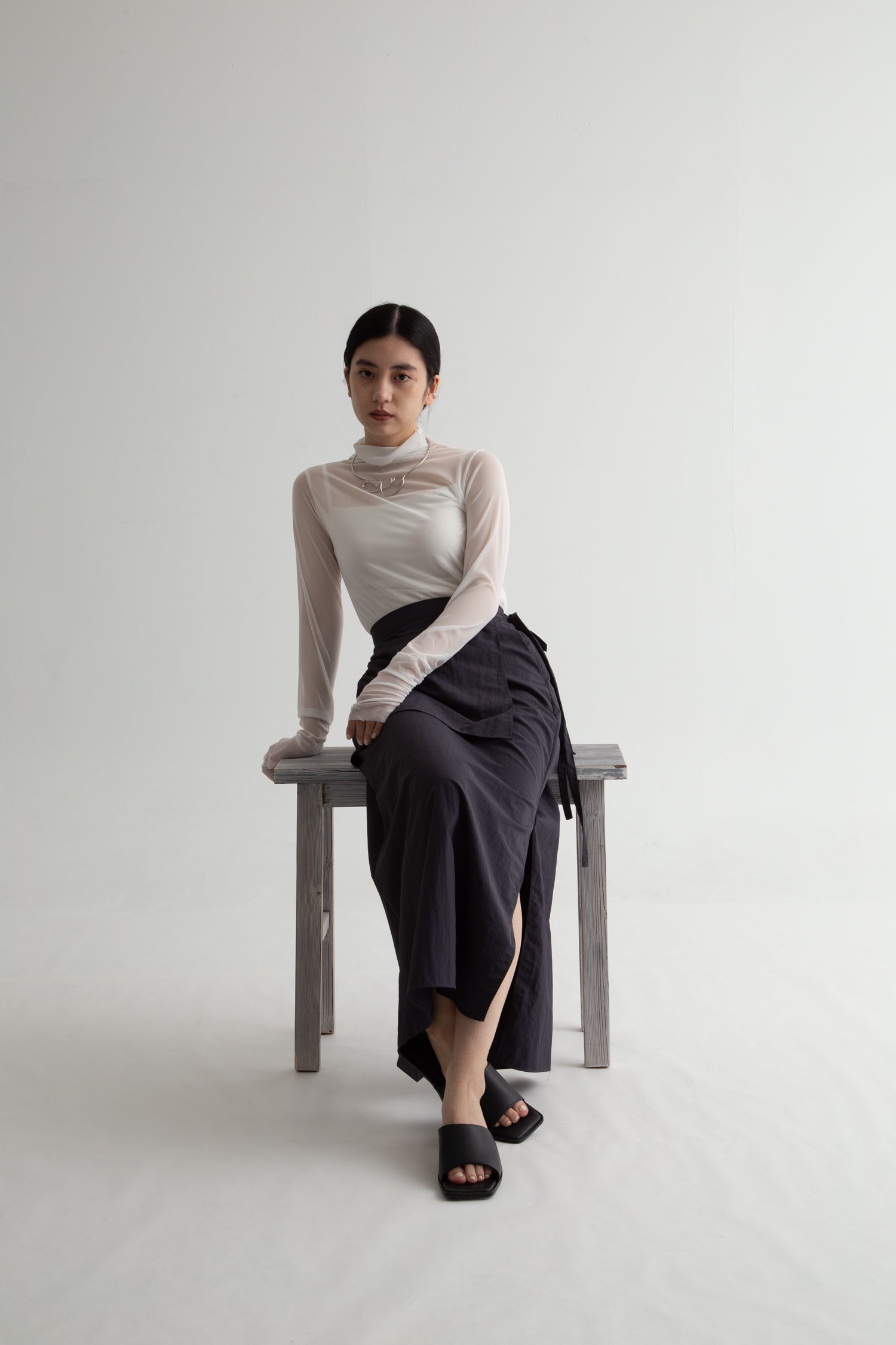 wrap slit skirt