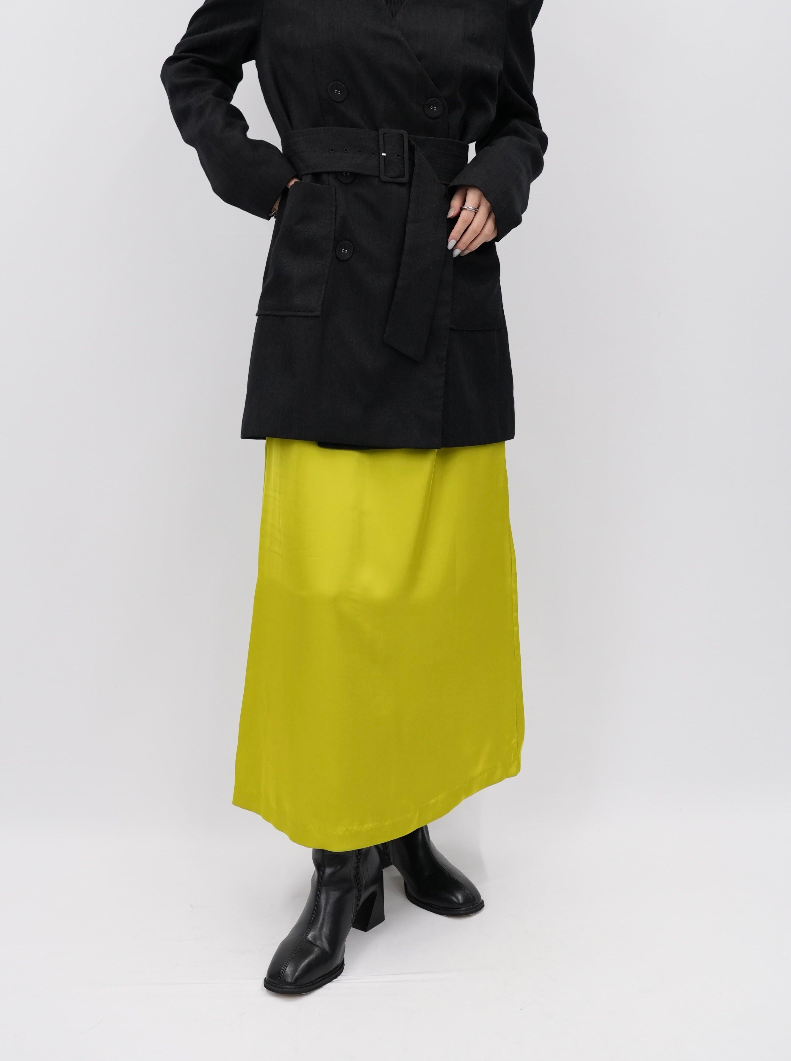 string satin skirt